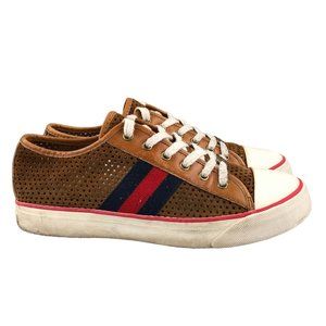 MICHAEL KORS Women's 7.5 Perforated Leather Sneakers Lace Up Shoes 40S7VIFS3S